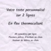 Texte personnalisable sur 2 lignes en flex thermocollant