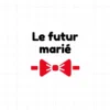 flex thermocollant nœud papillon rouge surmonté du texte Le futur marié en noir