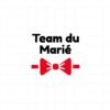 flex thermocollant nœud papillon rouge surmonté du texte Team du marié en noir
