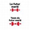flex thermocollant pour flocage Teeshirt spécial mariage EVG "Le futur marié" "Team du futur marié"