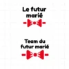 flex thermocollant pour flocage Teeshirt spécial mariage EVG "Le futur marié" "Team du futur marié"
