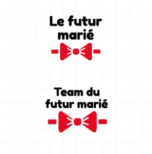 flex thermocollant pour flocage Teeshirt spécial mariage EVG "Le futur marié" "Team du futur marié"