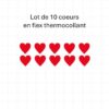 Lot de 10 cœurs en flex ou vinyle thermocollant