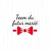 flex thermocollant nœud papillon rouge surmonté du texte témoin du futur marié en noir