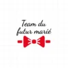 flex thermocollant nœud papillon rouge surmonté du texte témoin du futur marié en noir