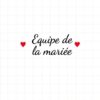 flex thermocollant pour flocage Teeshirt spécial mariage EVJF "Equipe de la mariée"