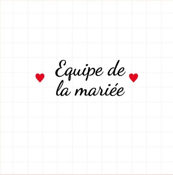 flex thermocollant pour flocage Teeshirt spécial mariage EVJF "Equipe de la mariée"