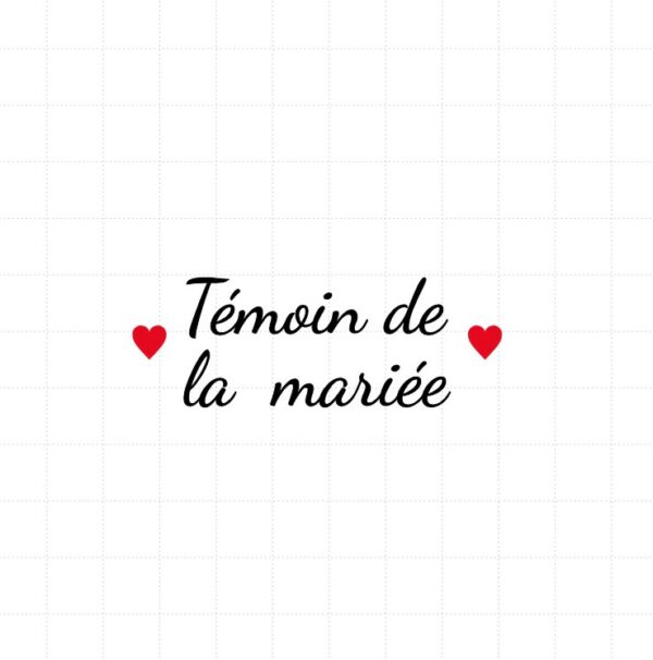 flex thermocollant pour flocage Teeshirt spécial mariage EVJF "Témoin de la mariée"