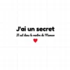 flex thermocollant avec le texte "j'ai un secret" "Il est dans le ventre de Maman"