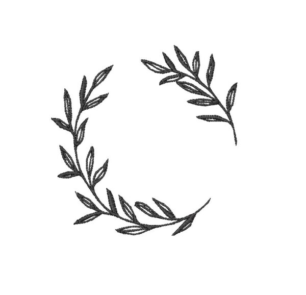 Fichier de Broderie - Rameaux d'olivier en cercle ou couronne de laurier
