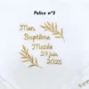 Lange de baptême en double gaze de coton - motif rameaux