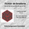 Fichier de broderie rameaux en cercle (CSD, DST, EXP, HUS, JEF, PCS, PES, SHV, VIP et XXX) comportant 2 tailles : 55.1 mm / 64.2 mm et 76.3 mm / 89 mm Le fichier est en téléchargement immédiat, pas d'expédition.
