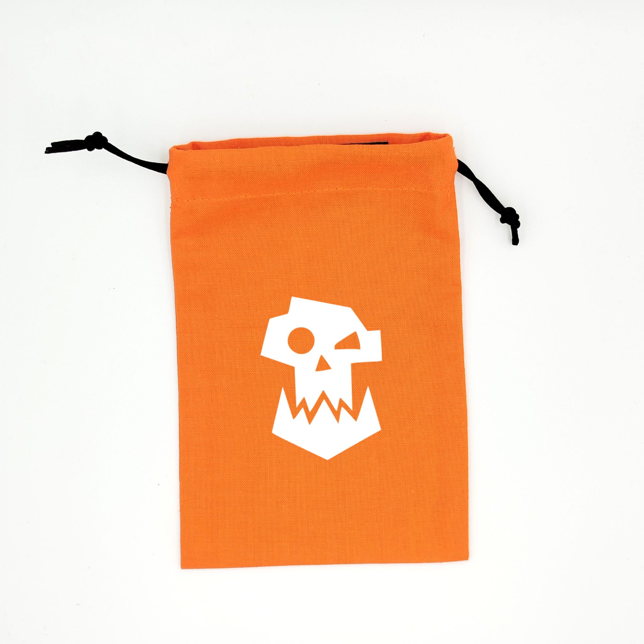 Bourse à dés orange avec flex thermocollant Ork blanc