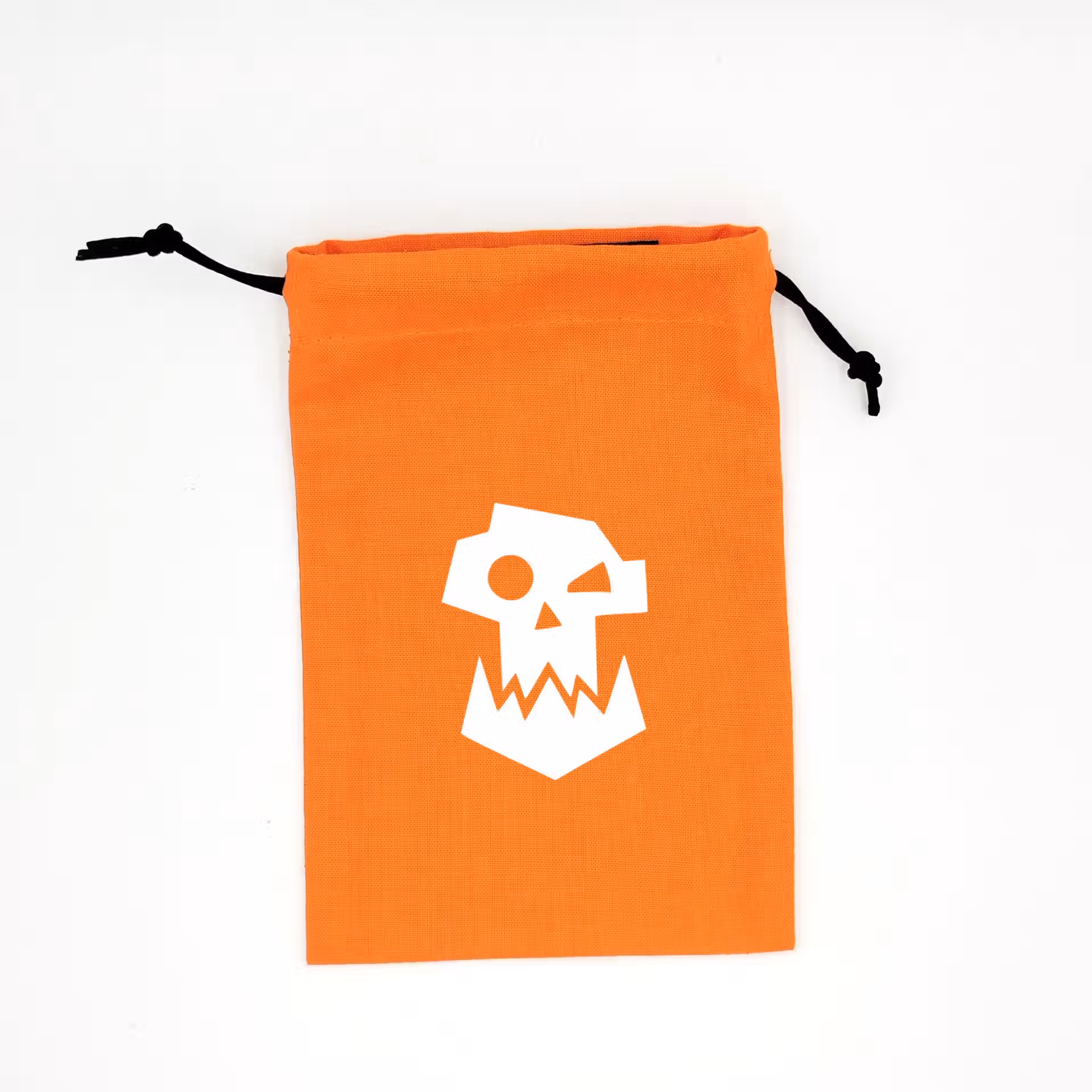 Bourse à dés orange avec flex thermocollant Ork blanc