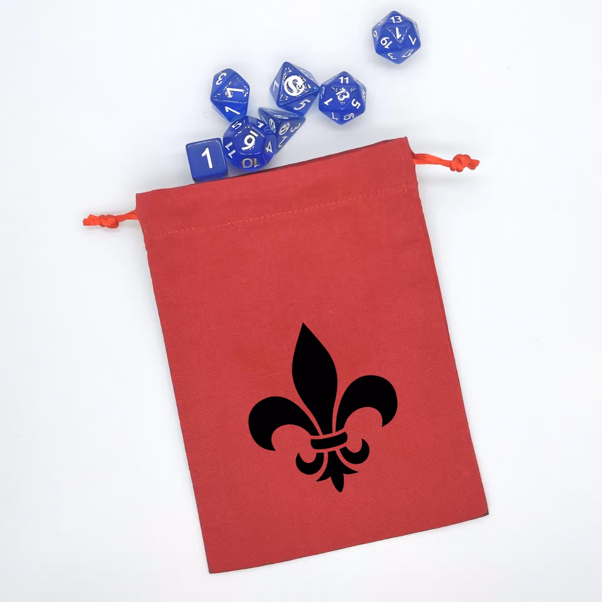 Bourse à dés fleur de lys Bourse à dés plate - motif Fleur de lys - logo des Sœurs de bataille (SOB)