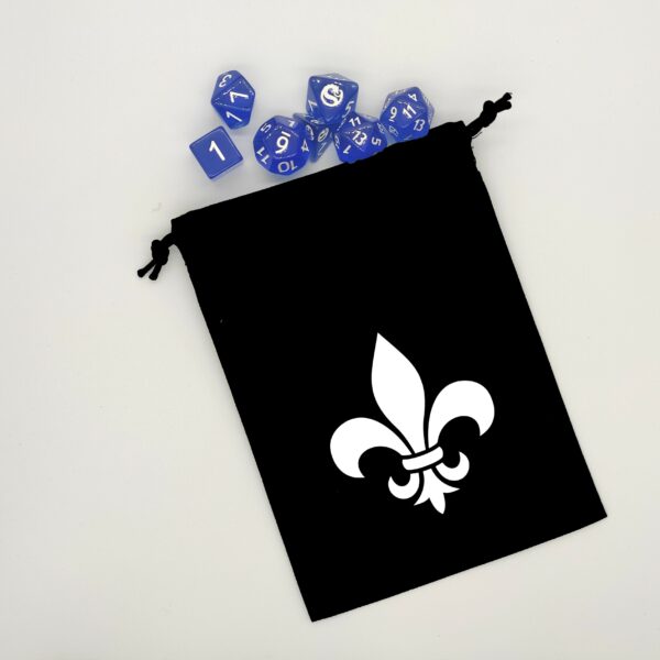 Bourse à dés plate - motif Fleur de lys - logo des Sœurs de bataille (SOB)