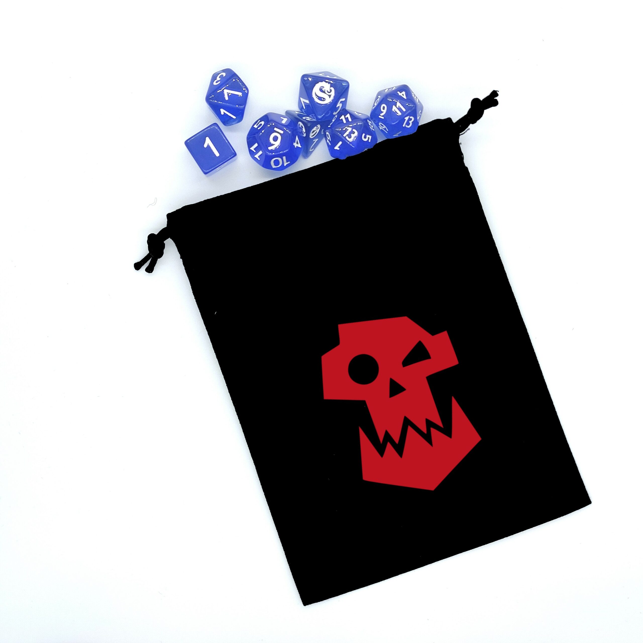 Bourse à dés noire - motif Ork, Gork ou Mork