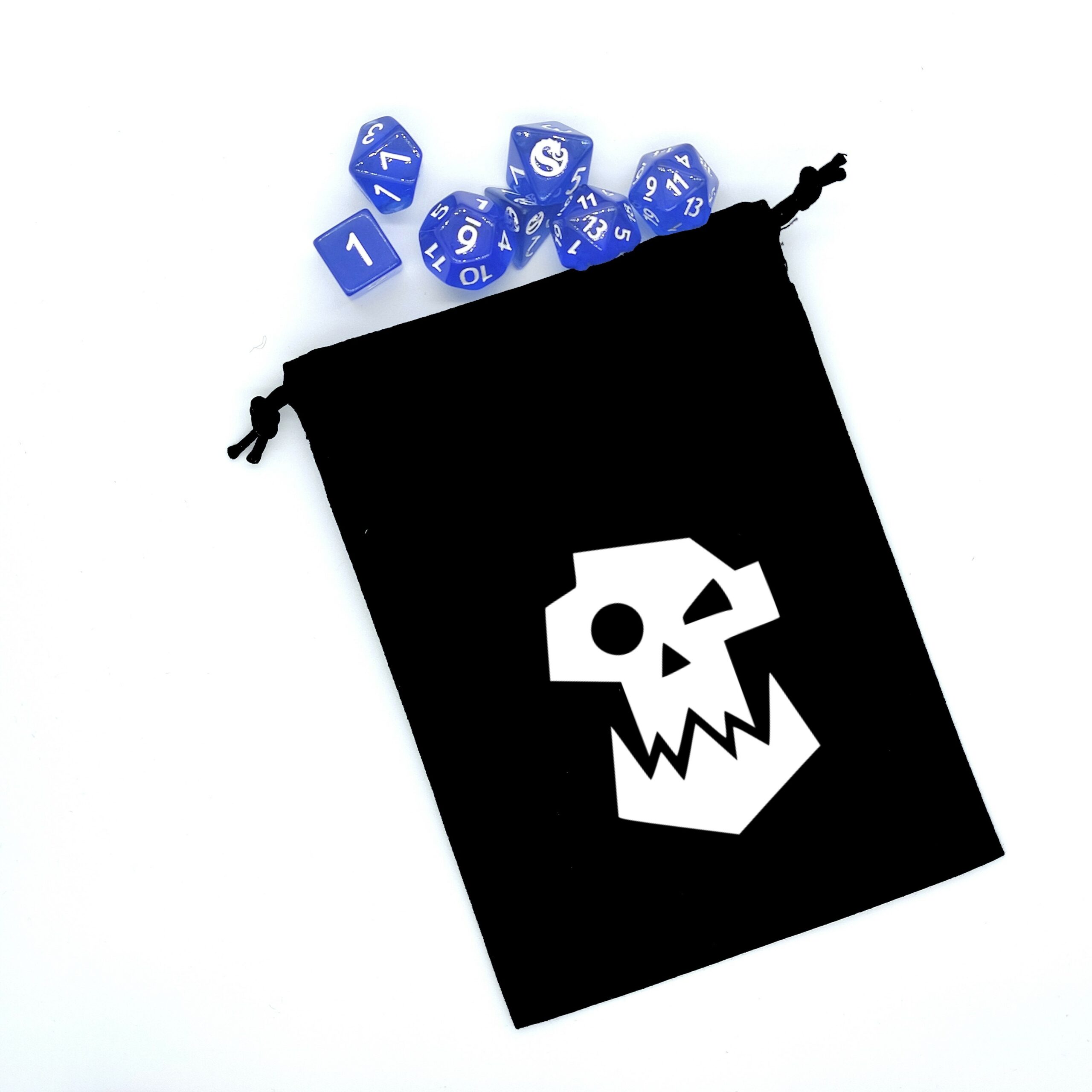Bourse à dés noire - motif Ork, Gork ou Mork