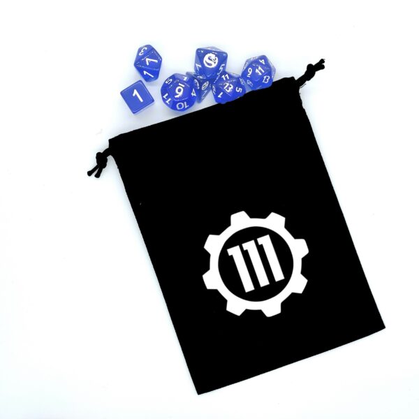 Bourse à dés plate inspirée de l'univers Fallout avec porte crantée et numéro d'abri 111 Vault Tec