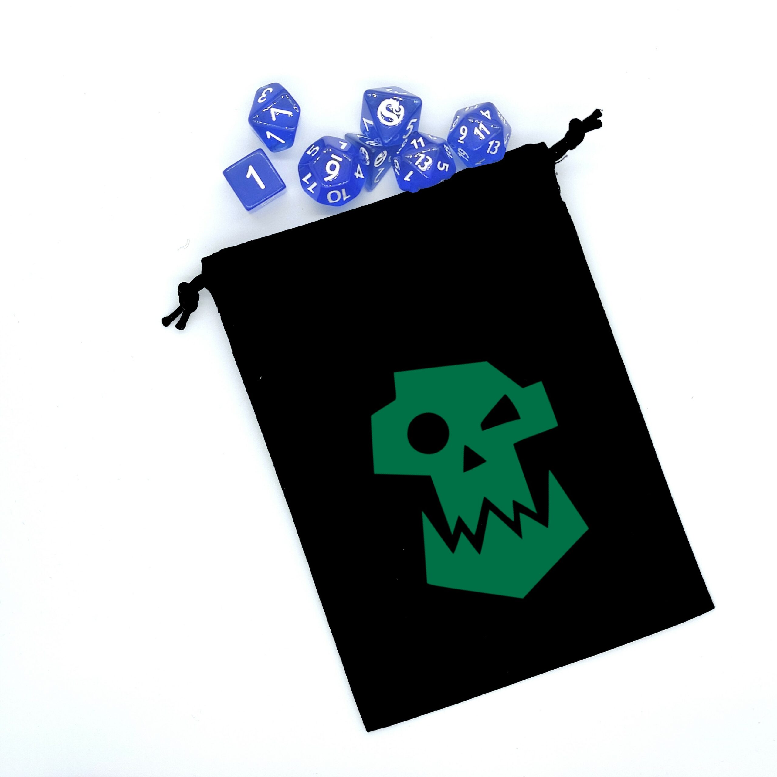 Bourse à dés noire - motif Ork, Gork ou Mork
