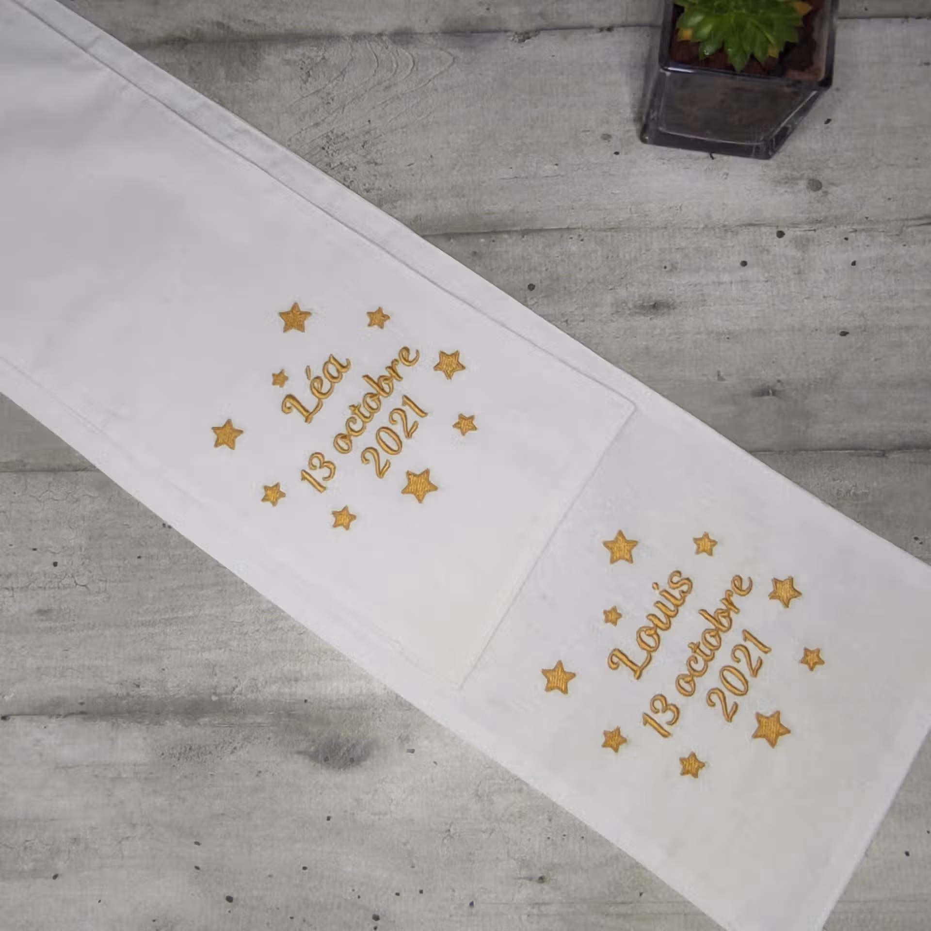 écharpes de baptême colombe bébé et enfant