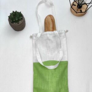 sac à pain bicolore vert et blanc