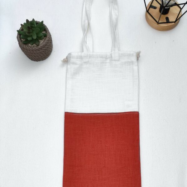 sac à pain bicolore rouge et blanc