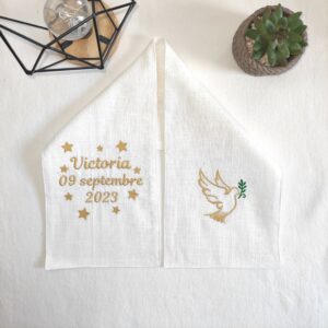 écharpe de baptême colombe Victoria