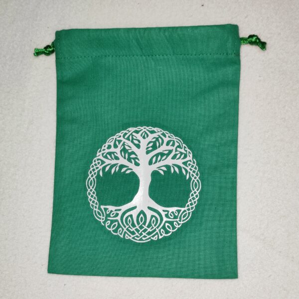 Bourse à dés plate - motif arbre de vie celtique Yggdrasil