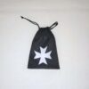Bourse à dés plate - motif croix des Templiers