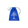 Bourse à dés plate bleue - motif Arbre du Gondor