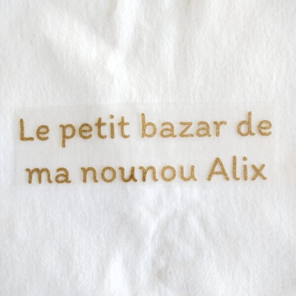 flex thermocollant à paillette "texte sur 2 lignes"