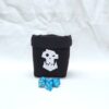 Bourse à dés carrée noire brodée - Ork blanc
