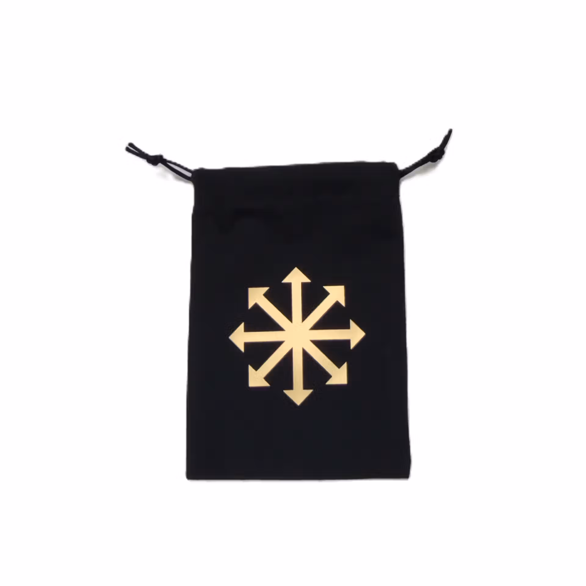 Bourse à dés plate noire - motif étoile du chaos "Space marines" doré Bourse à dés plate noire - motif étoile du chaos "Space marines" doré