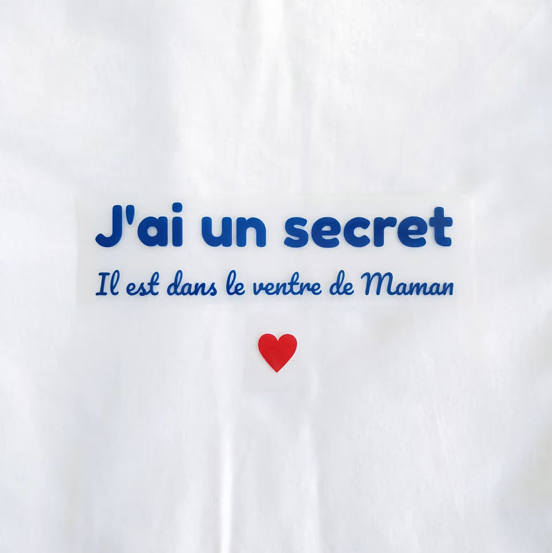 flex thermocollant bleu - j'ai un secret il est dans le ventre de maman _bleu foncé photo du flex fini j'ai une secret, il est dans le ventre de maman en bleu foncé