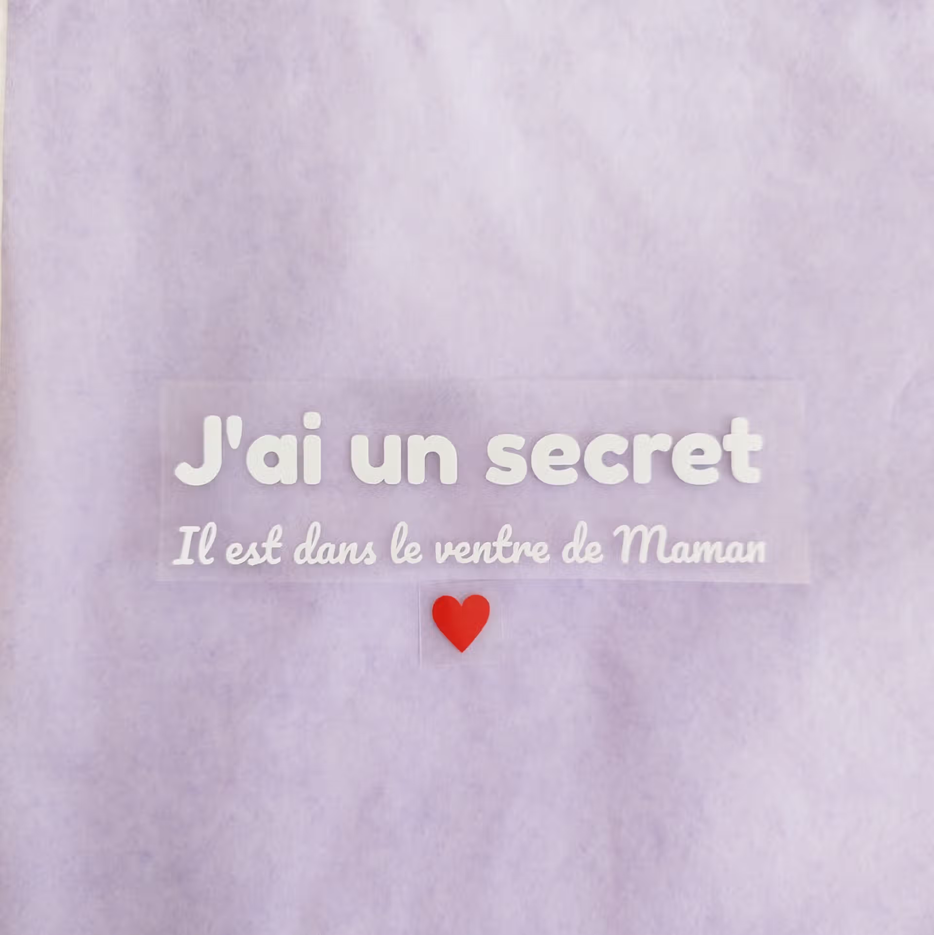 photo du flex fini j'ai une secret, il est dans le ventre de maman en blanc
