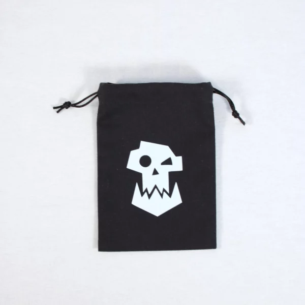 Bourse à dés noire - motif Ork, Gork ou Mork