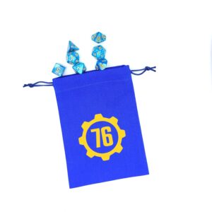 Bourse à dés plate inspirée de l'univers Fallout avec porte crantée et numéro d'abri 76 Vault Tec