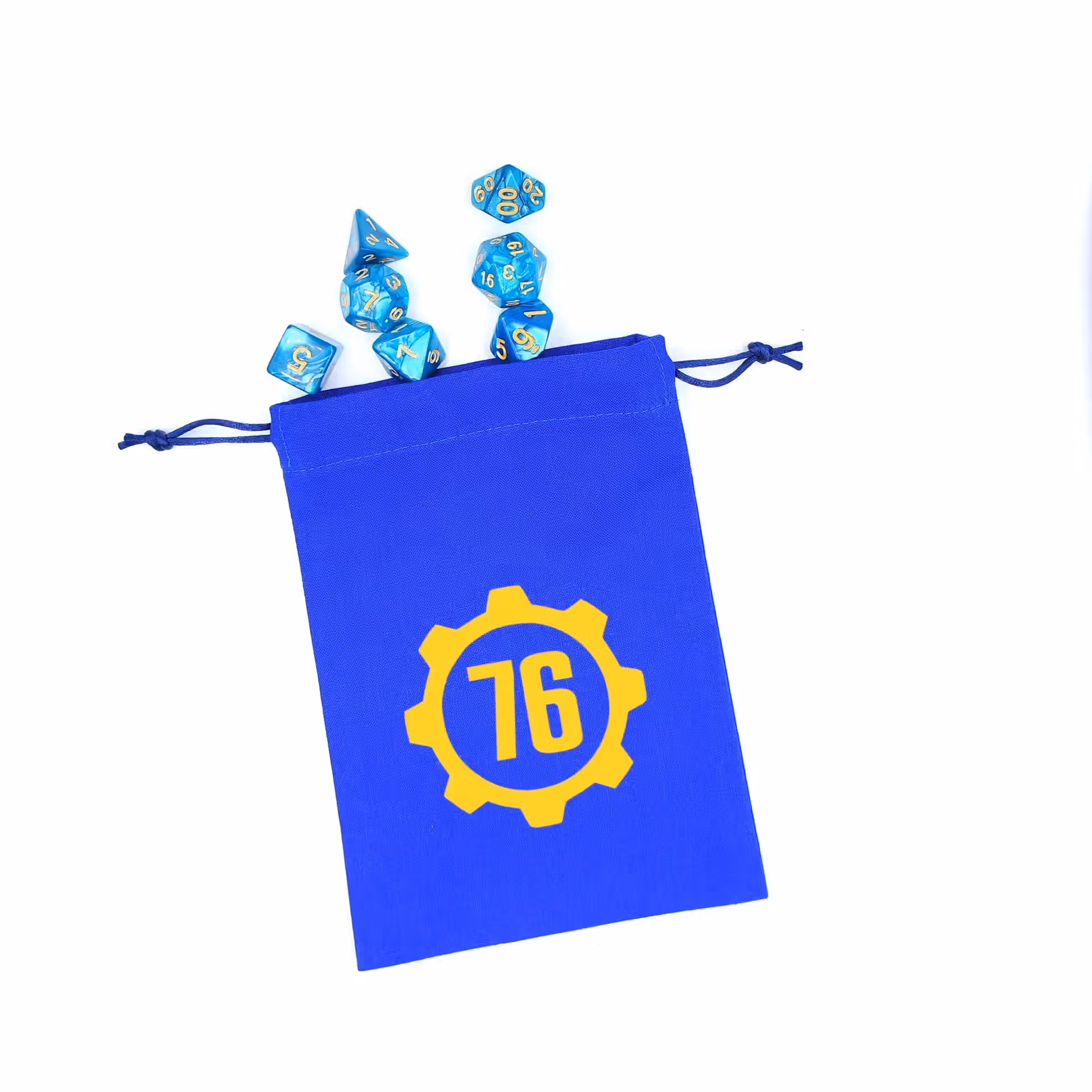 Bourse à dés plate inspirée de l'univers Fallout avec porte crantée et numéro d'abri 76 Vault Tec