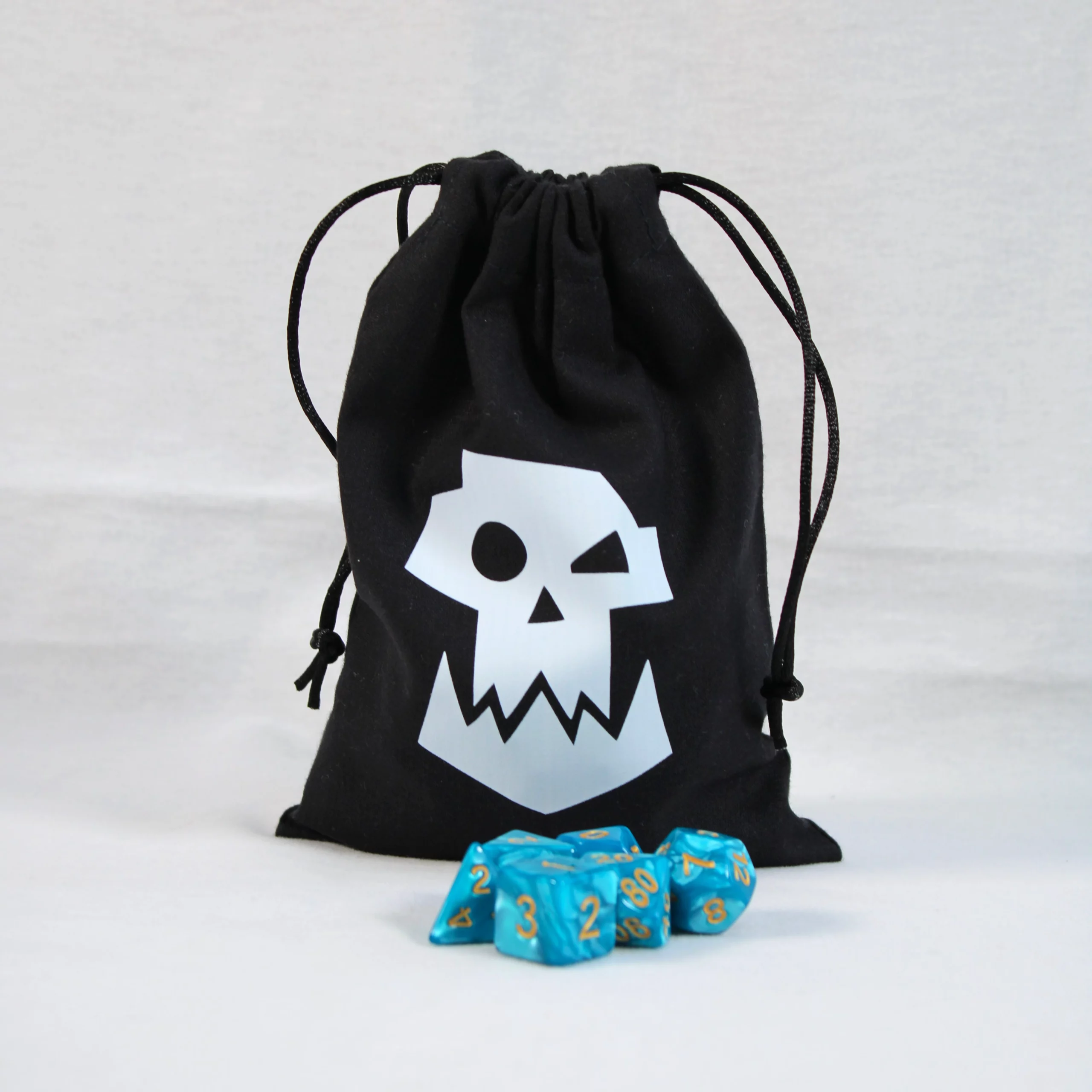 Bourse à dés noire - motif Ork, Gork ou Mork