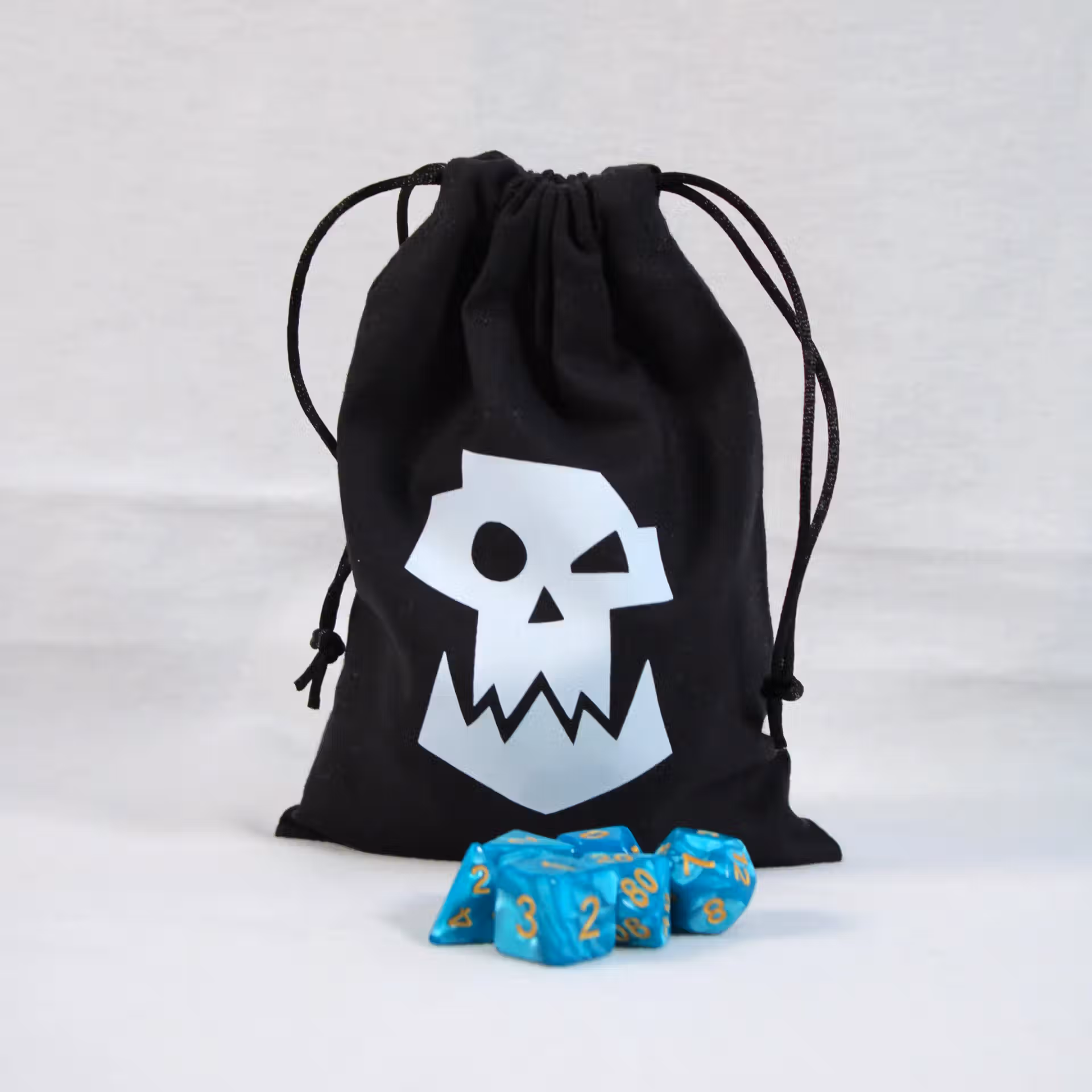 Bourse à dés noire - motif Ork, Gork ou Mork