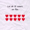 Lot de 10 cœurs en flex ou vinyle thermocollant