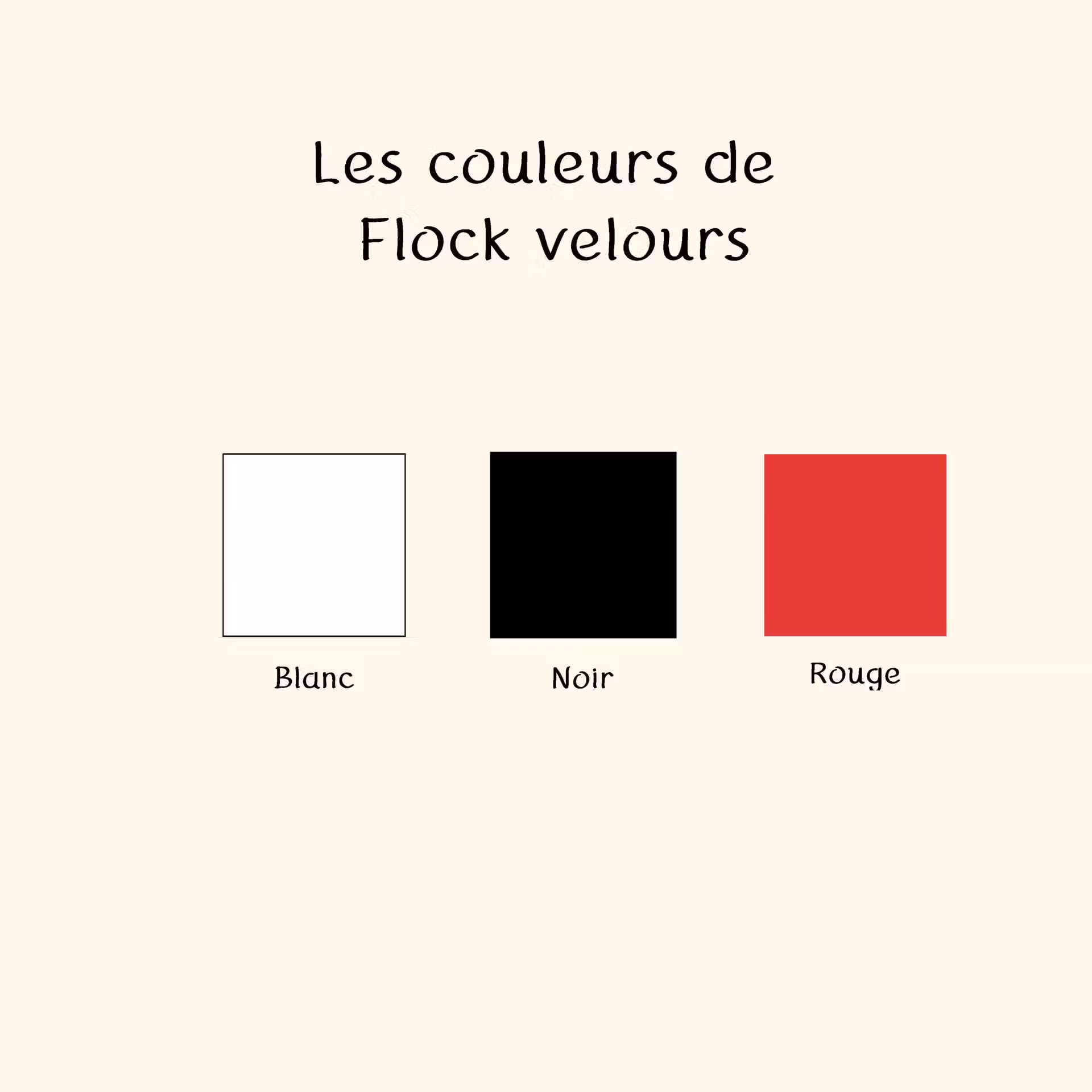 couleurs flock velours couleurs flock velours : blanc, noir et rouge