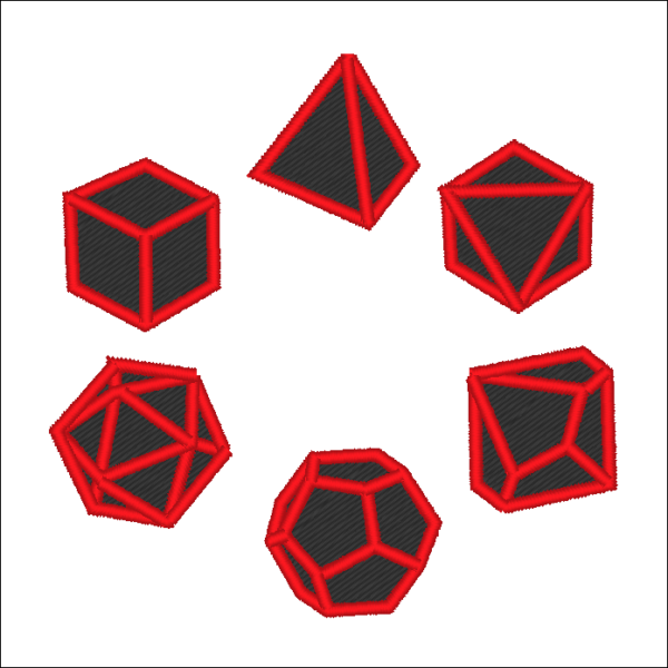 set de dés en cercle