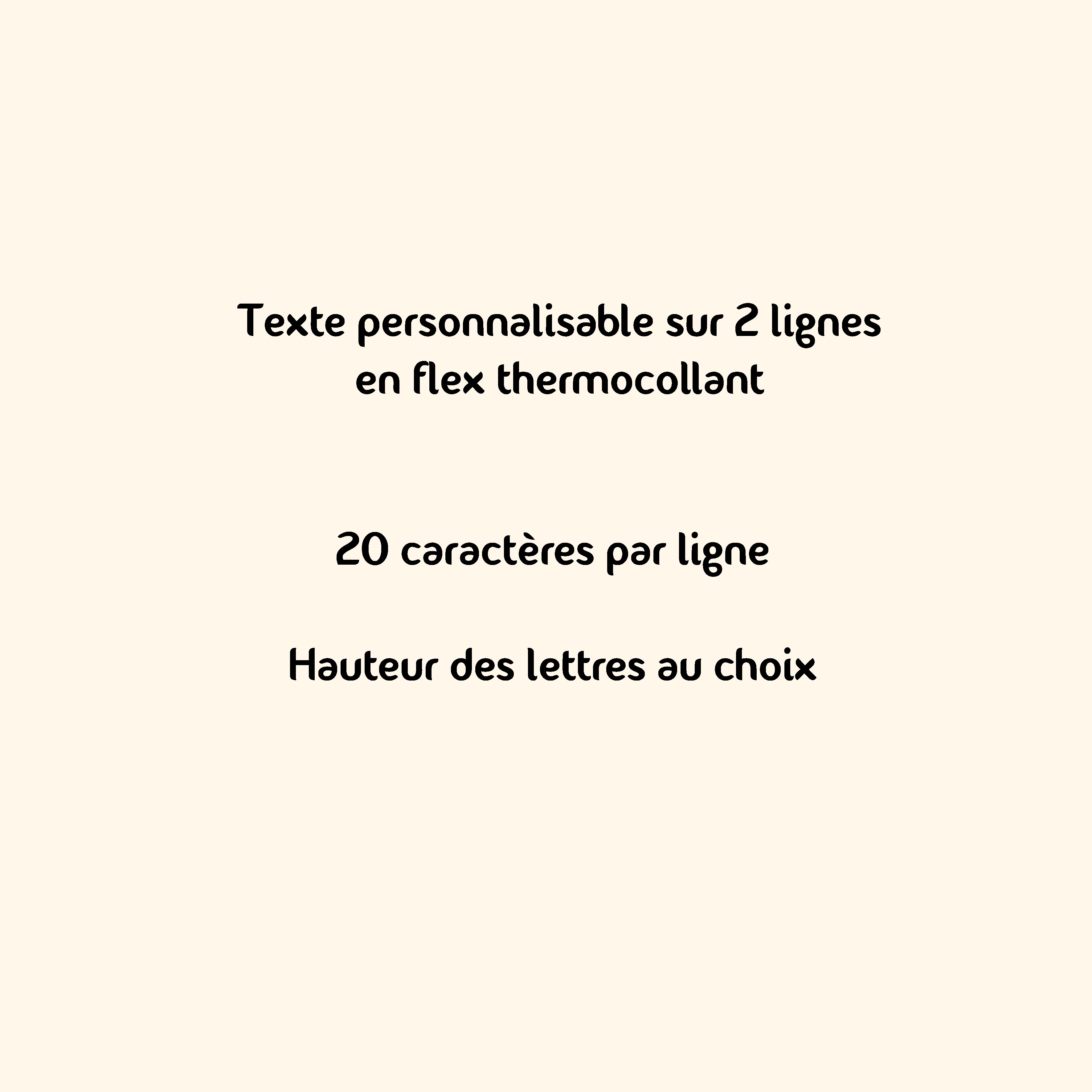flex thermocollant "texte sur 2 lignes"