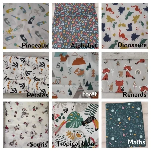 tissus collage avec noms Trousse d'écolier personnalisable - symbole manette de jeu vidéo