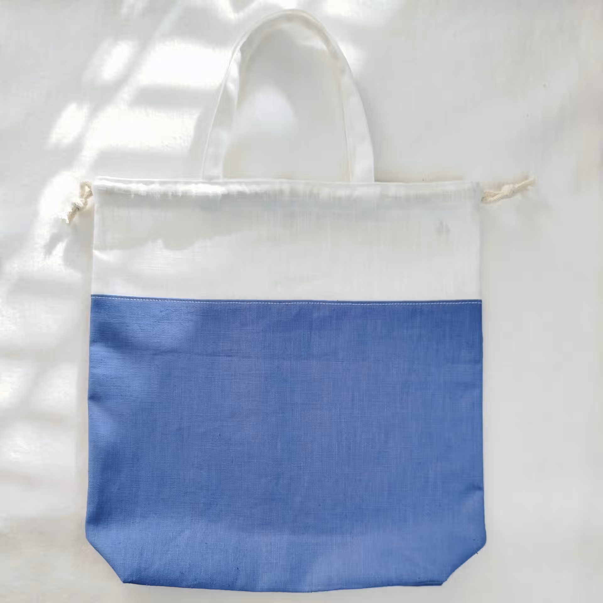 sac à pain rond bicolore bleu