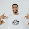 flex thermocollant noir "Born to game forced to go to school" sur t-shirt blanc