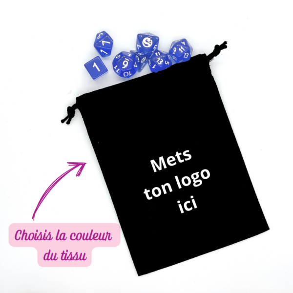 Bourse à dés plate avec logo personnalisé (sur commande)