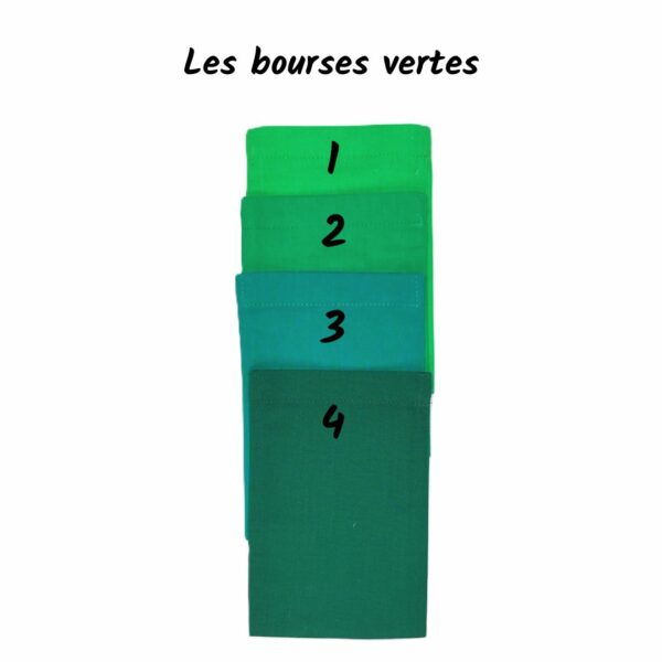 Bourse à dés plate verte - motif Ork à cornes (version 1)